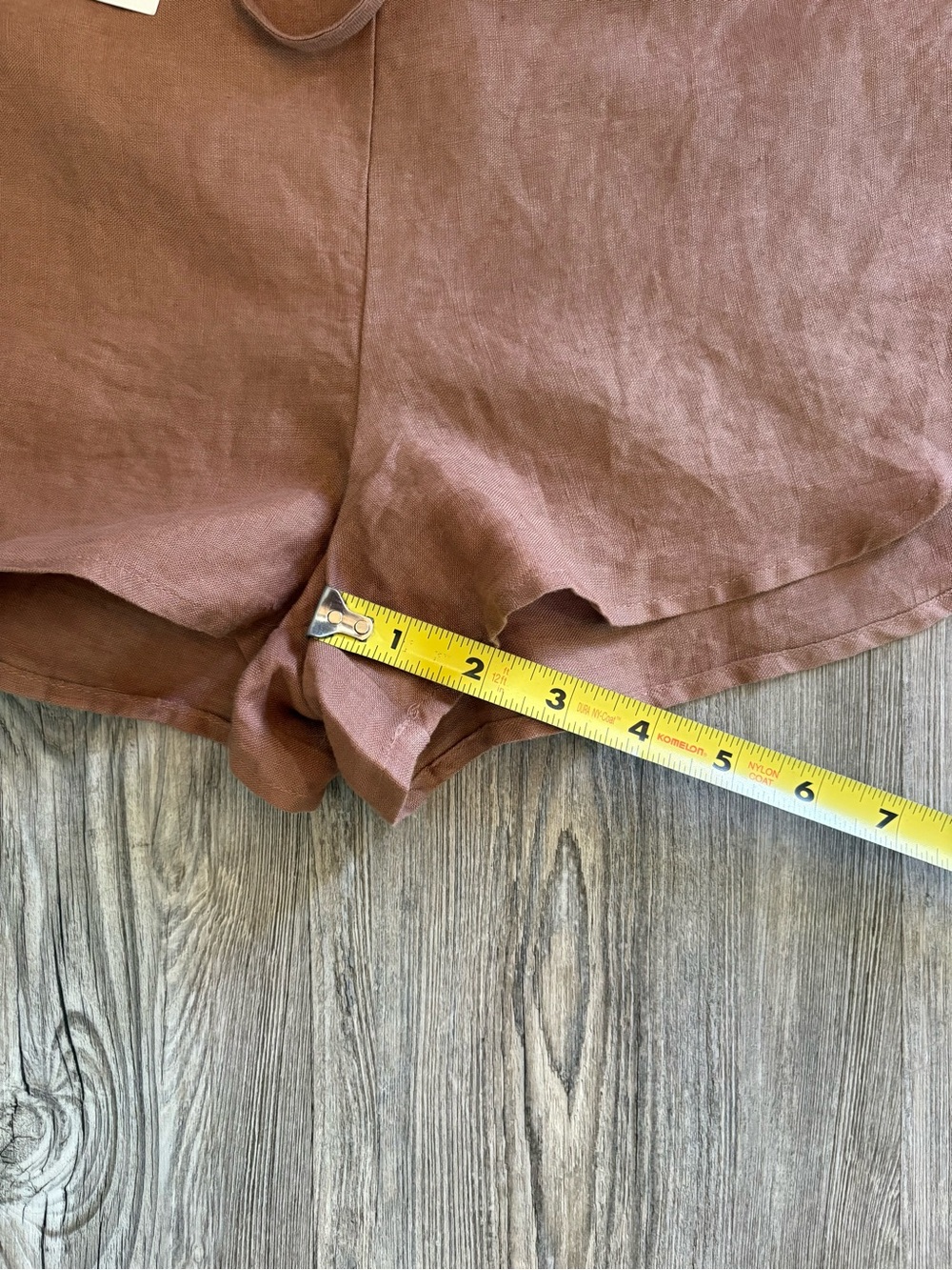 NWT ZARA HOME 100% LINEN SHORTS MEDIUM - BROWN ⭐️BEST OFFER⭐️ END OF SUMMER💕 - Picture 6 of 8